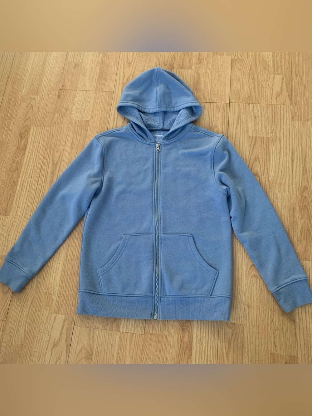 Sonoma Supersoft Hoodie Kids Unisex Size M Blue Full Zip Sweatshirt Jacket EUC